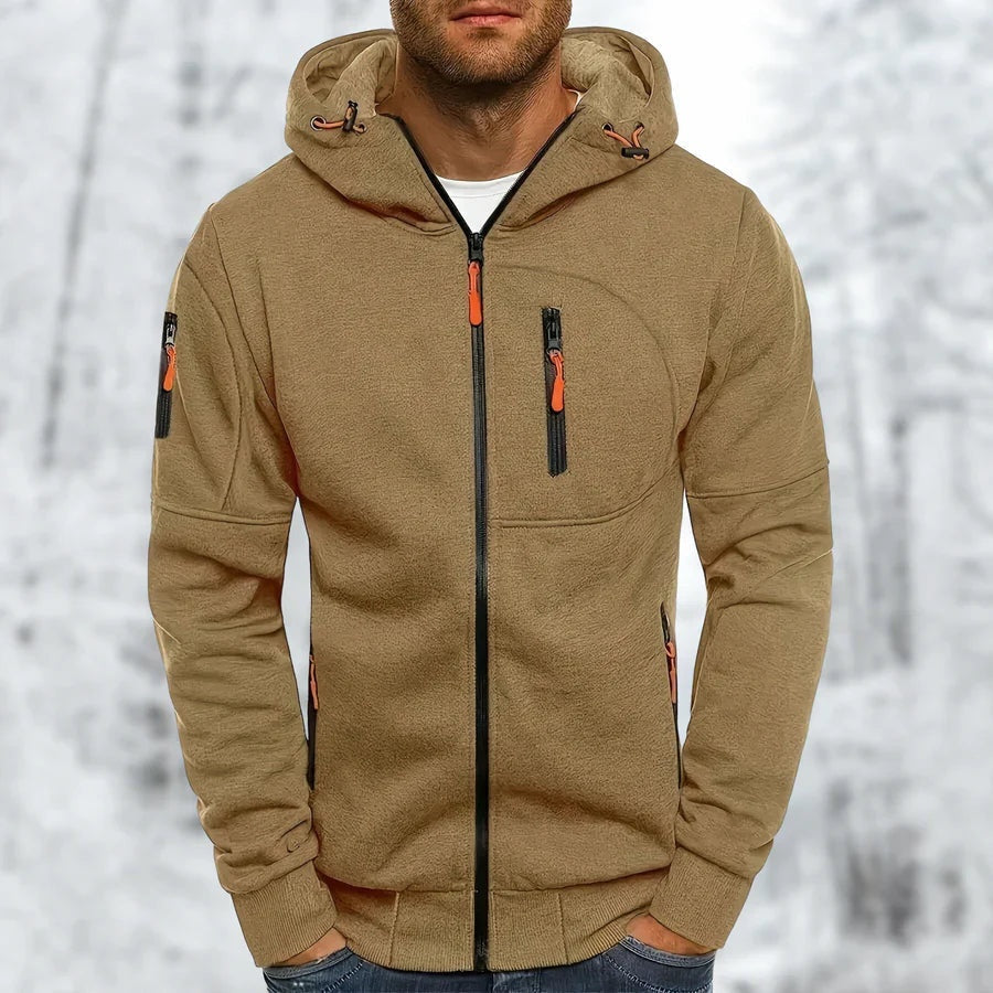 Men's Zip Hoodie with Chest and Sleeve Pockets | 9 Colours