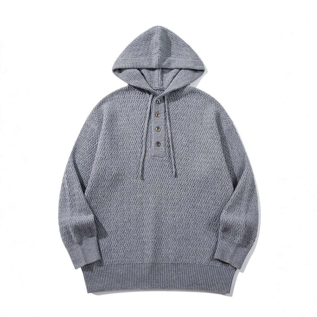 Men's Knitted Henley Hoodie | Textured Knit | 3 Colours