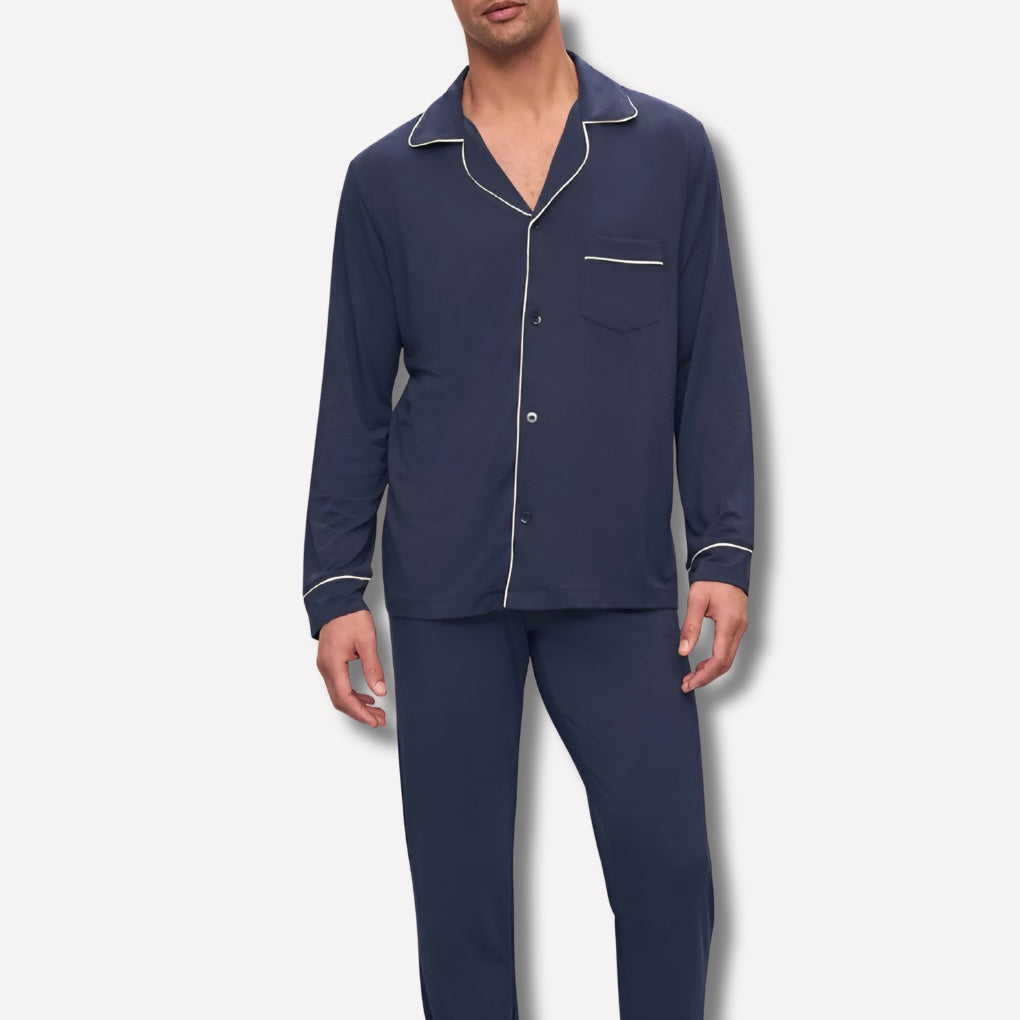 Men's Jersey Pyjamas | Contrast Piping | 2 Colours