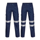 Men's Reflective Work Trousers | Cotton | Cargo | Navy