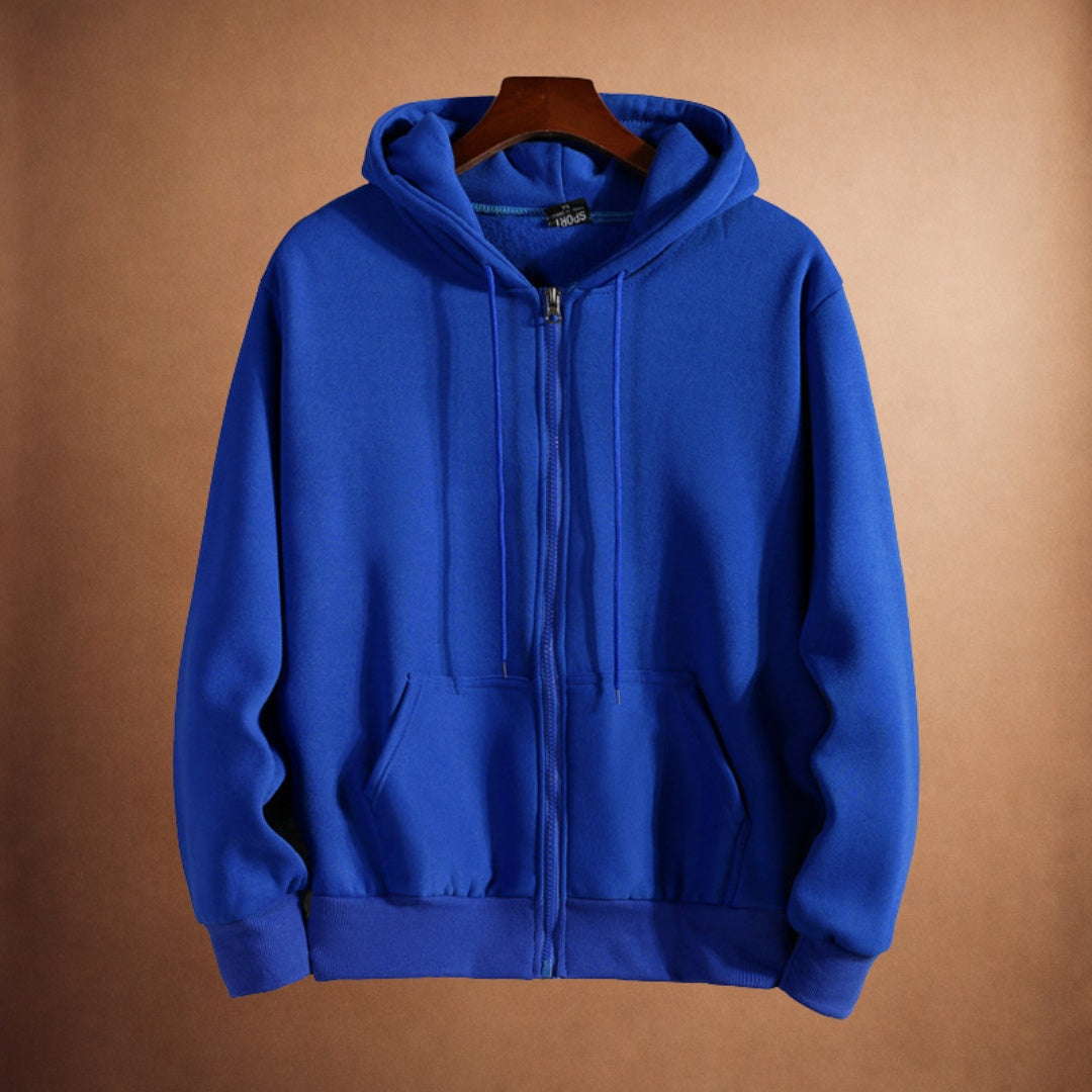 Men's Full Zip Hoodie | Drawstring Hood | 7 Colours
