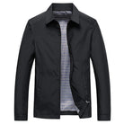Black shirt-collar jacket with gingham check lining, displayed on mannequin unzipped | Chaps London