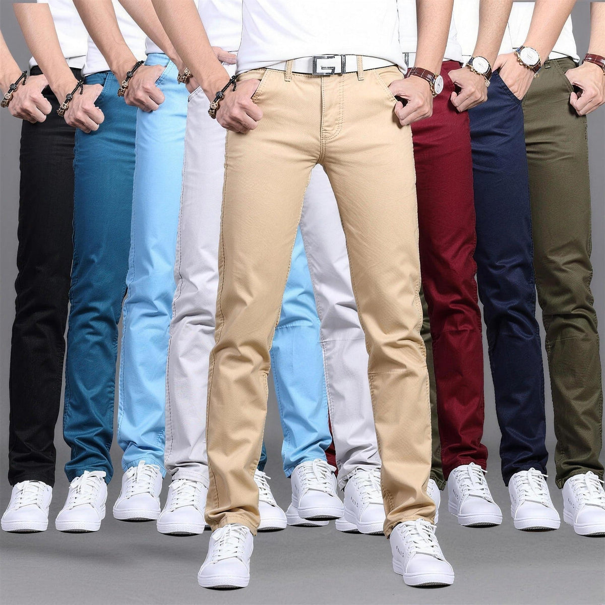 Men's Stretch Chinos | Cotton | Straight Leg