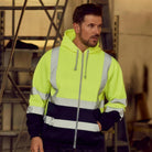 Men's Zip-Up Hoodie | Reflective Stripes | Hooded