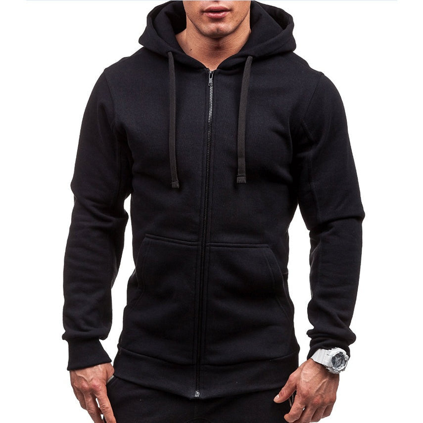 Men's Fleece Zip Hoodie | Drawstring Hood | Front Pockets | 4 Colours