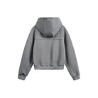 Gray cropped zip hoodie back view, worn by a person | Chaps London