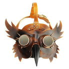 Brown owl plague doctor mask with goggle eyes, shown flat on white background | Chaps London
