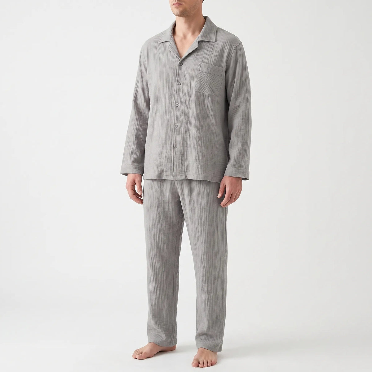 Men's Double Gauze Pyjamas | Camp Collar | 4 Colours