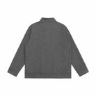 Dark grey stand collar sweat jacket shown flat, back view displayed | Chaps London