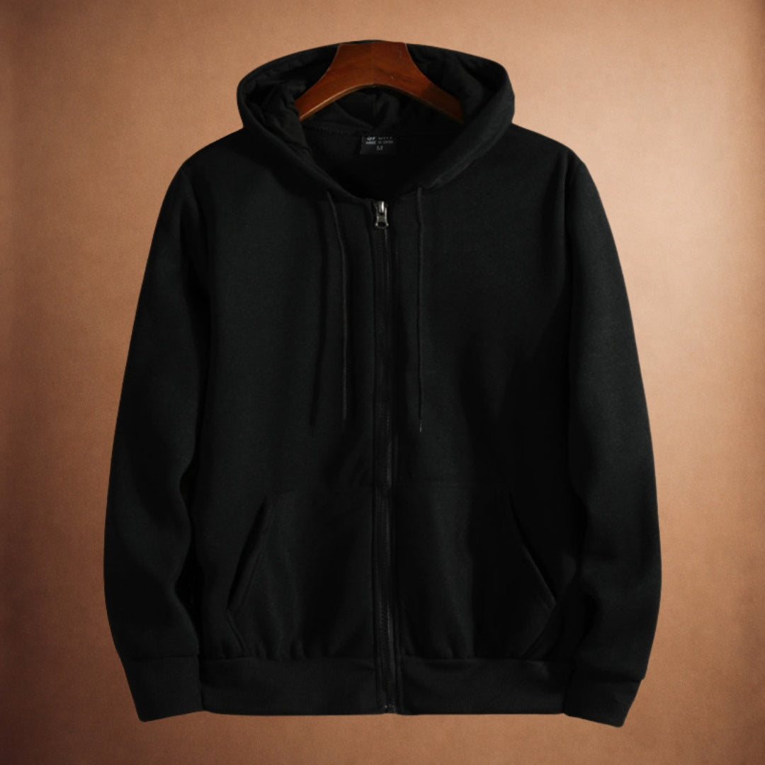 Men's Full Zip Hoodie | Drawstring Hood | 7 Colours