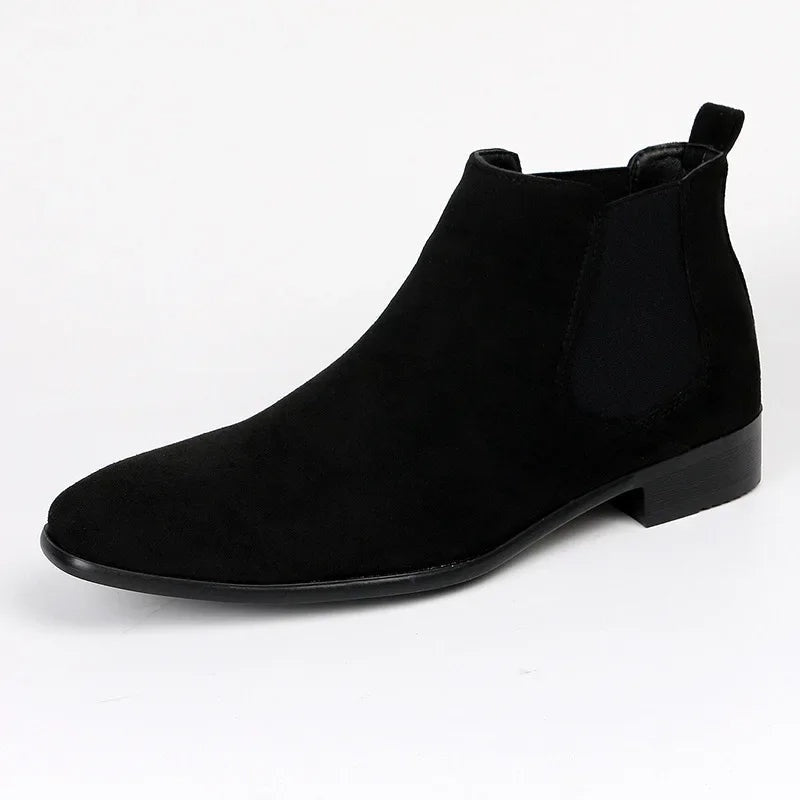 Men's Suede-Look Chelsea Boots | Elastic Sides | Pull Tab | 3 Colours
