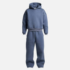 Blue oversized hoodie and wide leg joggers tracksuit, ghost mannequin display | Chaps London