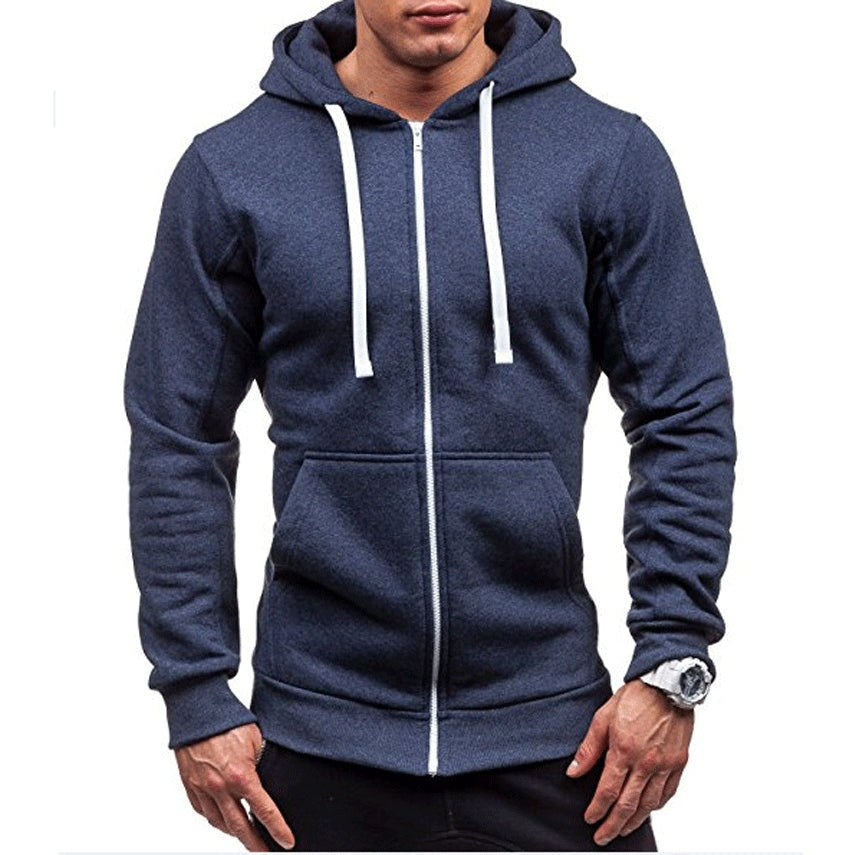 Men's Fleece Zip Hoodie | Drawstring Hood | Front Pockets | 4 Colours