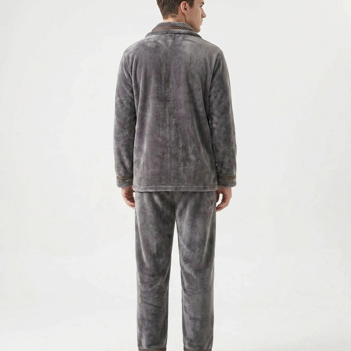 Men's Fleece Pyjamas with Collar | Button Front | 7 Styles