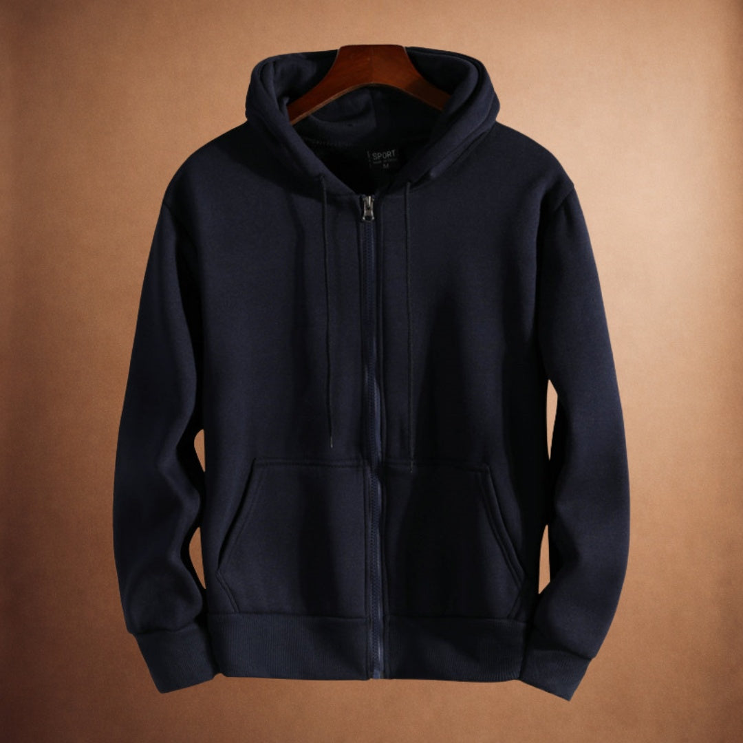 Men's Full Zip Hoodie | Drawstring Hood | 7 Colours