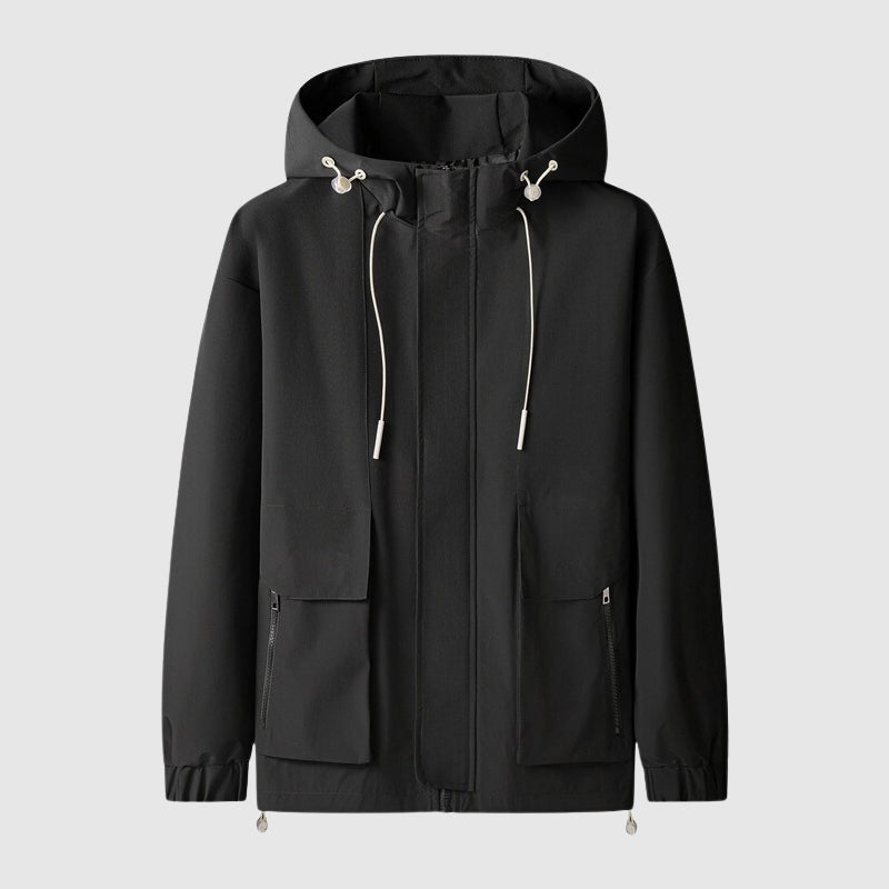 Men's Hooded Windbreaker | Water Repellent | Windproof | Storm Flap
