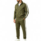 Men's Contrast Stripe Tracksuit | Stand Collar Jacket | 7 Colours