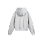 Gray cropped zip hoodie, back view, flat lay on white background | Chaps London