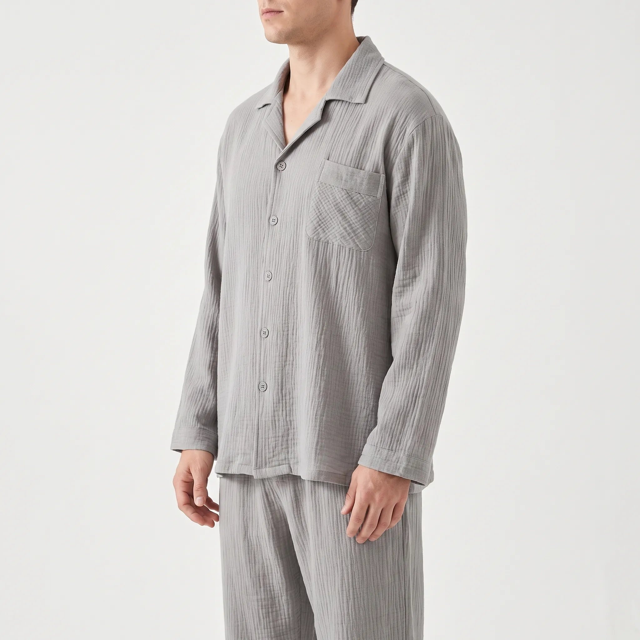 Men's Double Gauze Pyjamas | Camp Collar | 4 Colours