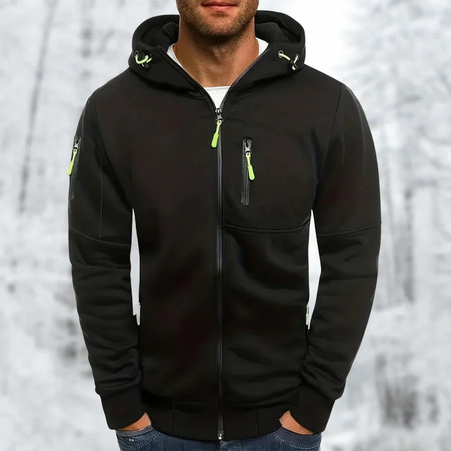 Men's Zip Hoodie with Chest and Sleeve Pockets | 9 Colours