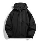 Men's Sporty Rain Jacket | Adjustable Hood | Zip Pockets | Hip Length