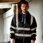 Men's Zip-Up Hoodie | Reflective Stripes | Hooded