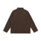 Brown stand collar sweat jacket, back view, flat lay, long sleeves | Chaps London