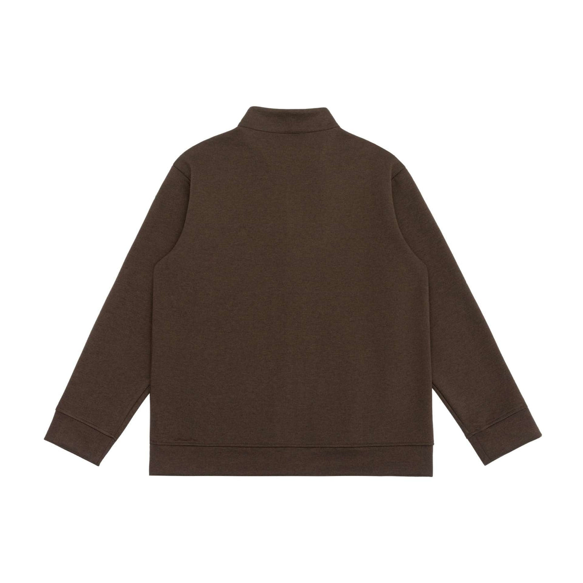 Brown stand collar sweat jacket, back view, flat lay, long sleeves | Chaps London