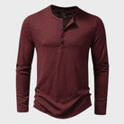 Men's Long Sleeve Henley Top | Button Placket | 5 Colours