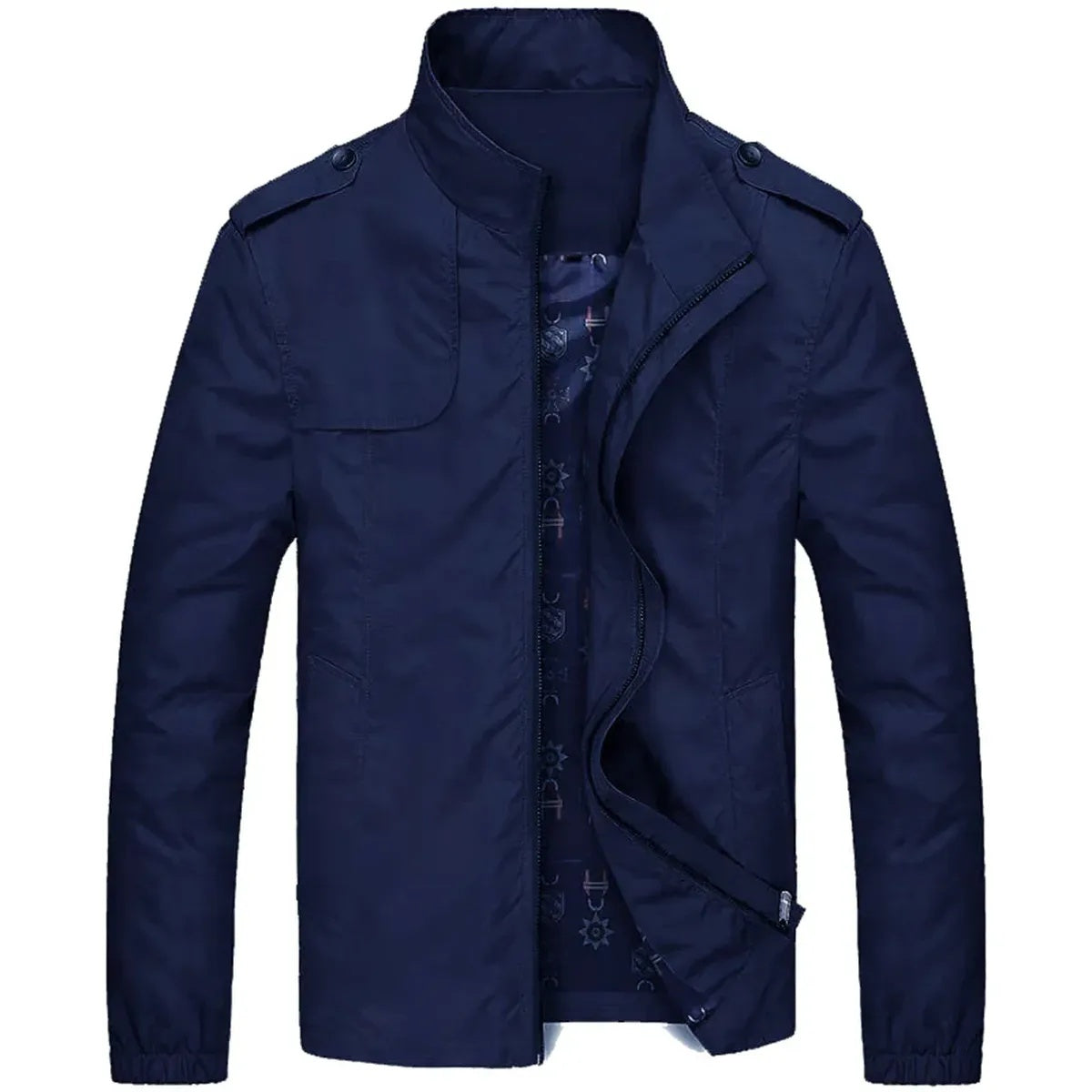 Men's Stand Collar Jacket | Lightweight | Water Repellent | Epaulettes