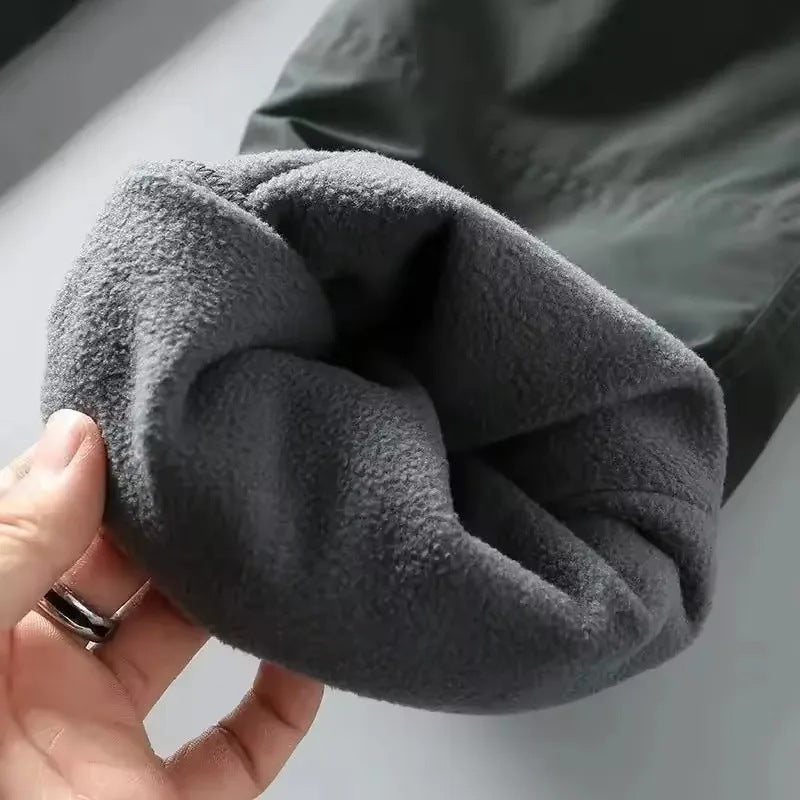 Men's Fleece Lined Trousers | Cargo | Belted | Drawcord Hem