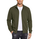 Man wearing olive green zip-up jacket with white shirt underneath | Chaps London