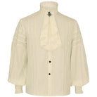 Cream ruffled Victorian shirt with pleated front, worn by mannequin | Chaps London