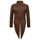 Brown tailcoat jacket on mannequin, back view with swallowtail hem | Chaps London