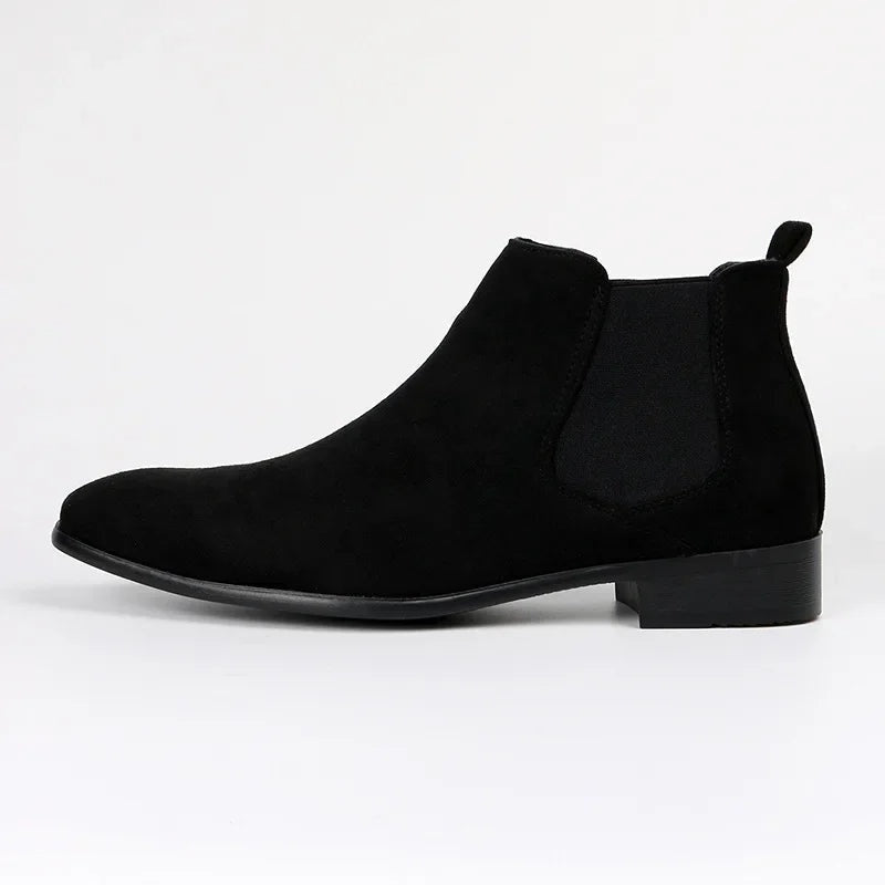 Men's Suede-Look Chelsea Boots | Elastic Sides | Pull Tab | 3 Colours