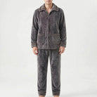 Men's Fleece Pyjamas with Collar | Button Front | 7 Styles