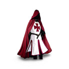 White tunic with red cross, red hooded cloak, worn by mannequin | Chaps London
