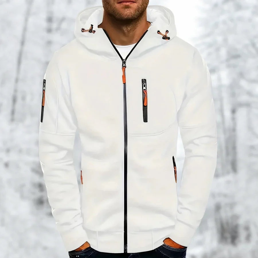 Men's Zip Hoodie with Chest and Sleeve Pockets | 9 Colours