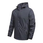 Dark gray hooded zip-up jacket shown on a mannequin torso | Chaps London