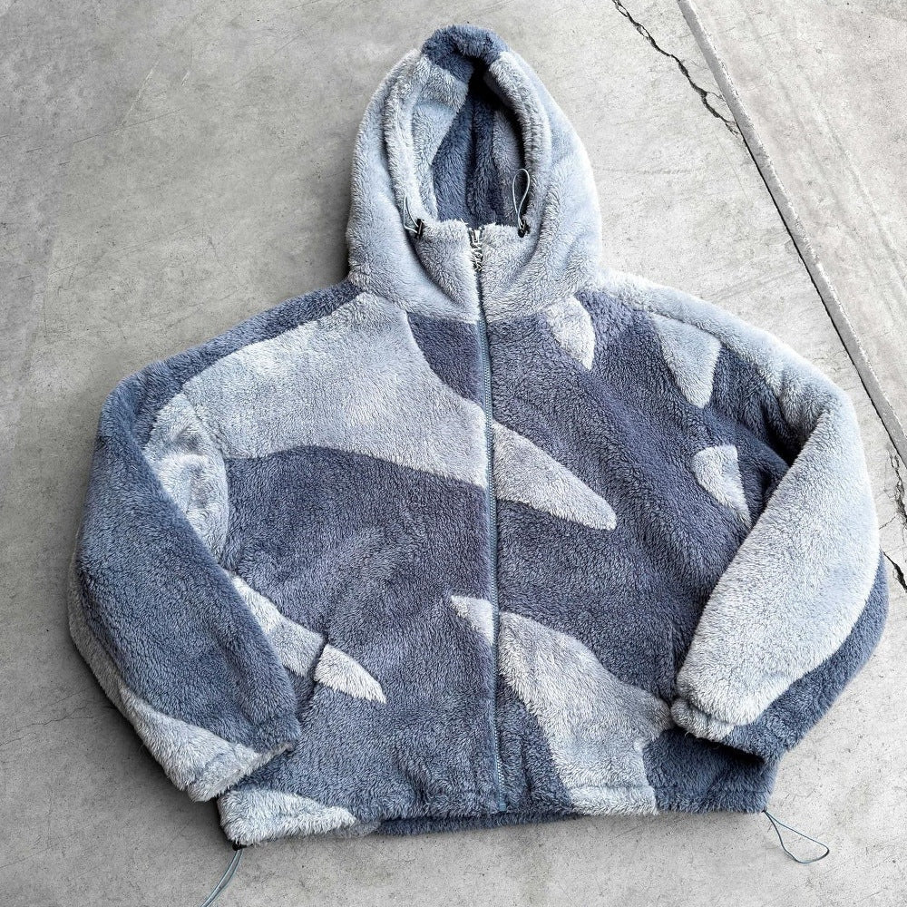 Men's Sherpa Hooded Jacket | Two Tone | Full Zip | 4 Colours