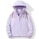 Light purple hooded jacket with color-block design, shown flat on display | Chaps London