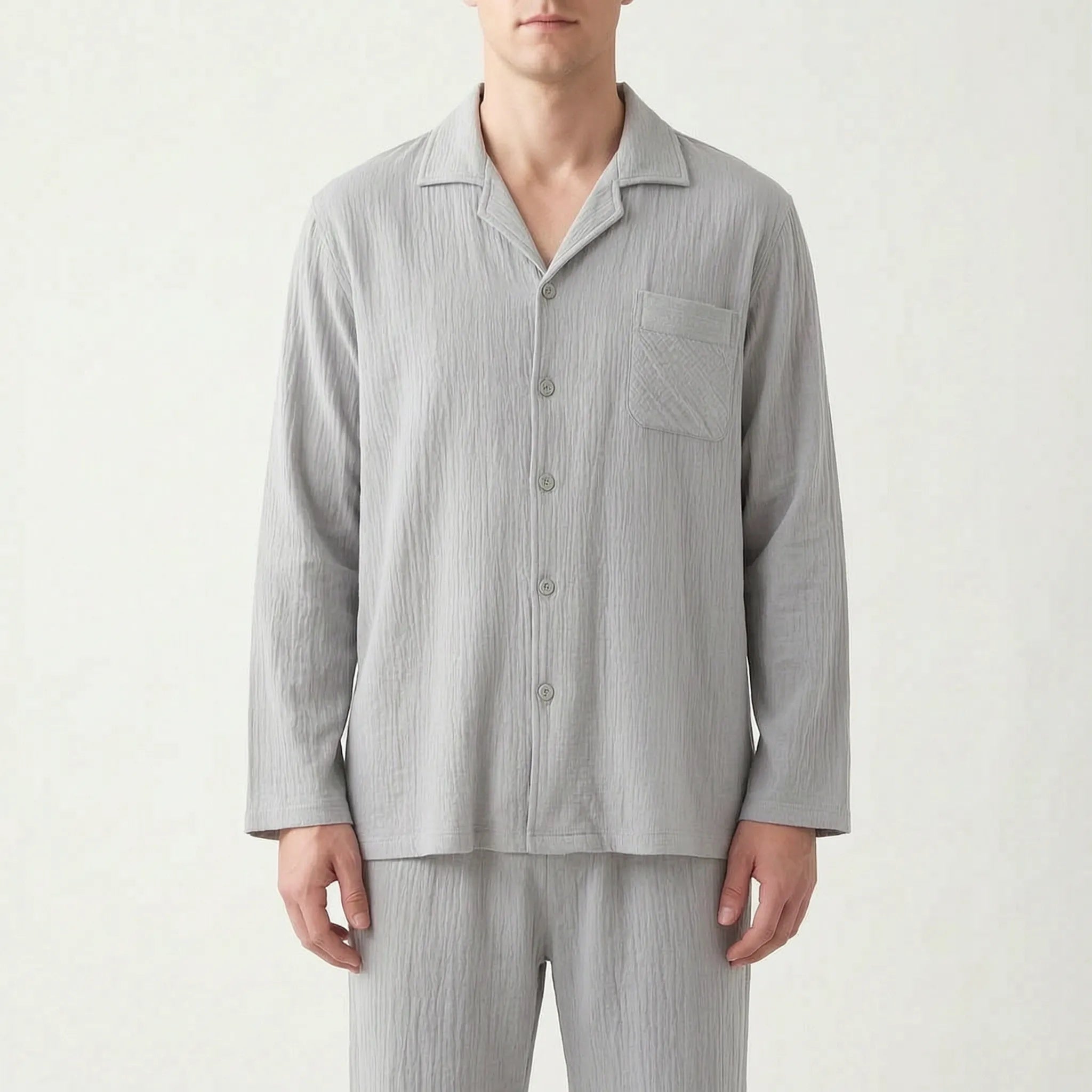 Men's Double Gauze Pyjamas | Camp Collar | 4 Colours
