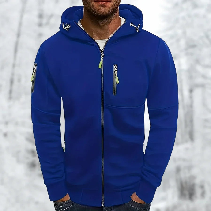 Men's Zip Hoodie with Chest and Sleeve Pockets | 9 Colours