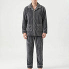 Men's Fleece Pyjamas with Collar | Button Front | 7 Styles