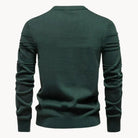 Dark green ribbed knit sweater, back view, worn by person | Chaps London