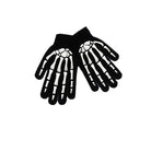 Black knit gloves with white skeleton hand bone print design | Chaps London
