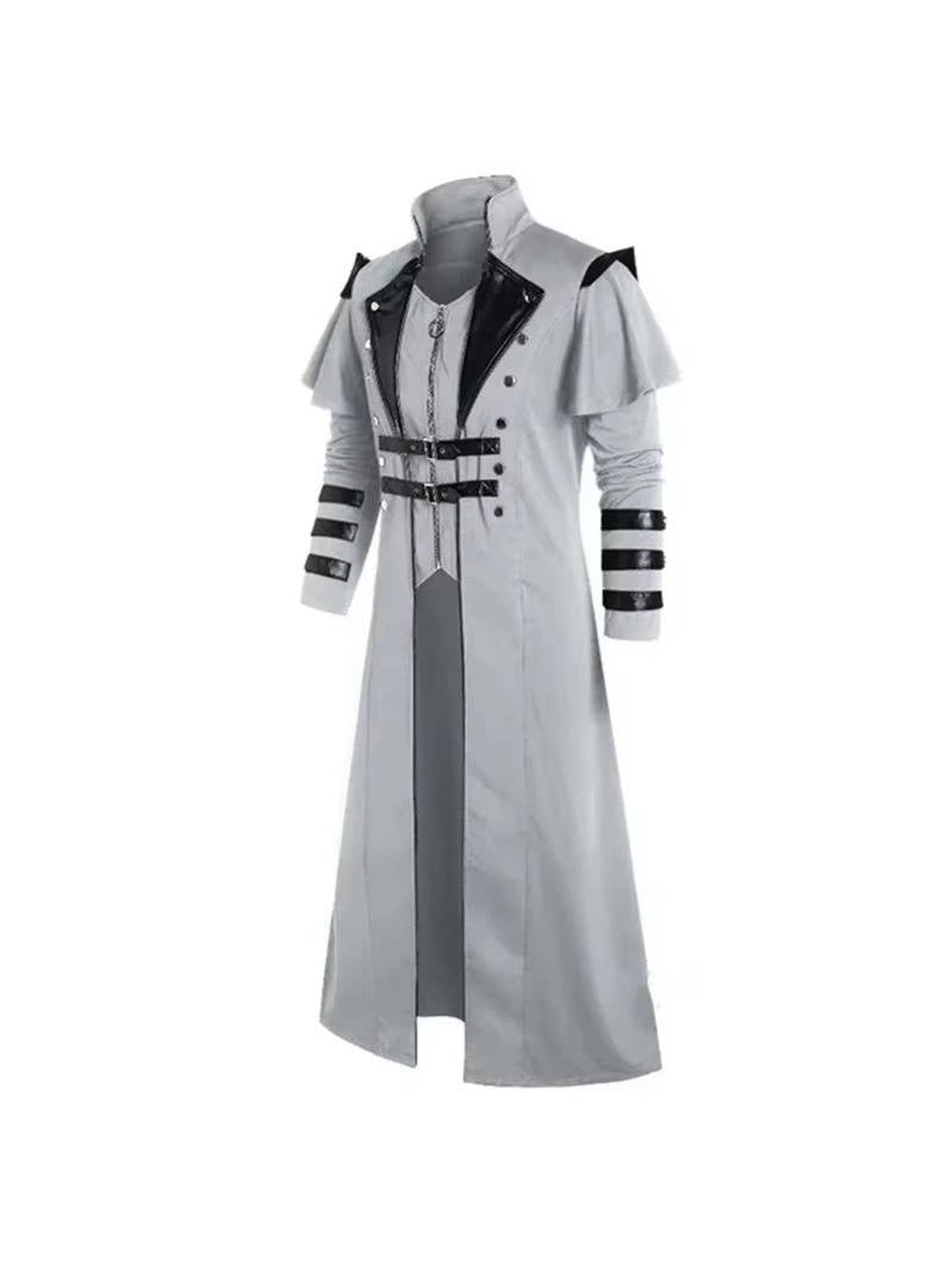 Grey gothic coat, open front