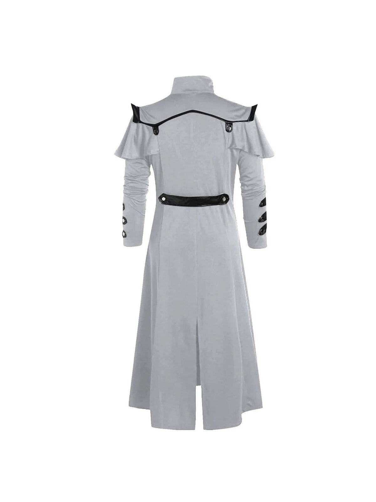 Grey gothic coat, back view