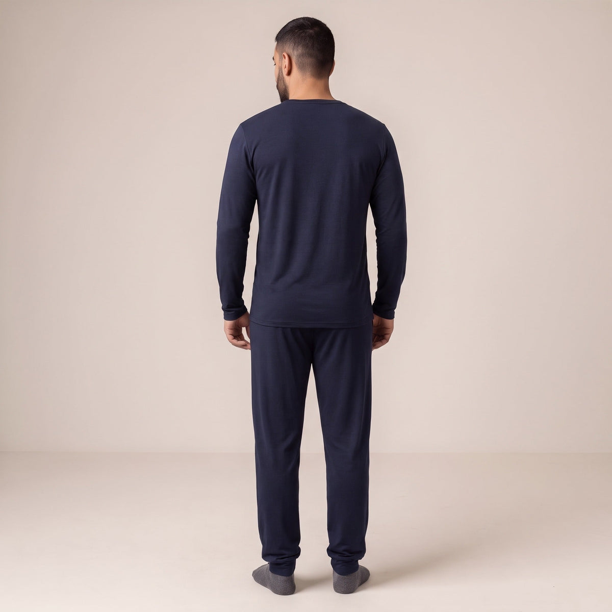 Men's Long Sleeve Pyjamas | Bamboo Viscose | Navy