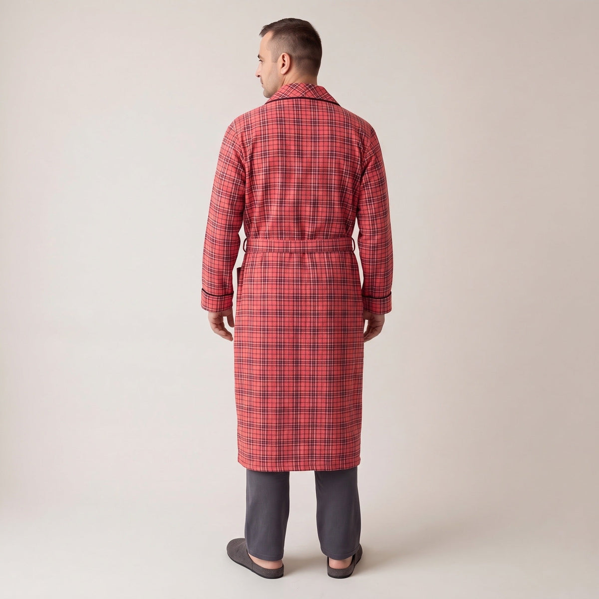 Men's Flannel Dressing Gown | Tie Belt | 3 Colours